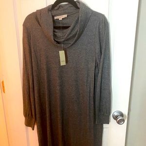 NWT - cowl neck, comfortable, gray work dress